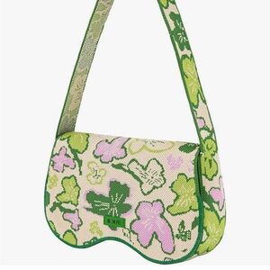 JW PEI Becci Knitted Shoulder Bag in a multicolor knit pattern